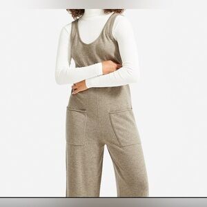 $158 Everlane cashmere / wool onesie jumpsuit XXS beige grey winter snow holiday
